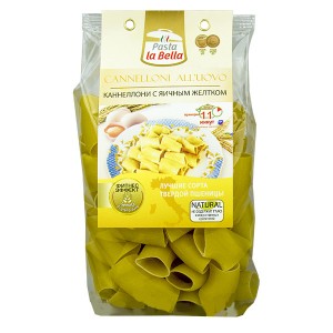 Макароны каннеллони с яичным желтком, 250 г, ТМ "Pasta la Bella